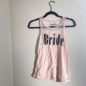 Pink bride tank